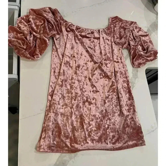 Forever 21 Contemporary Pink Rose Off Shoulder 3/4Sleeve Dress Womens Size Large - Picture 4 of 5